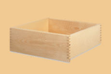 Houten lade in beuken tot een hoogte van 308mm