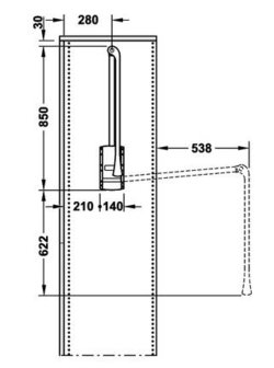Garderobelift 600-1000mm (10kg)
