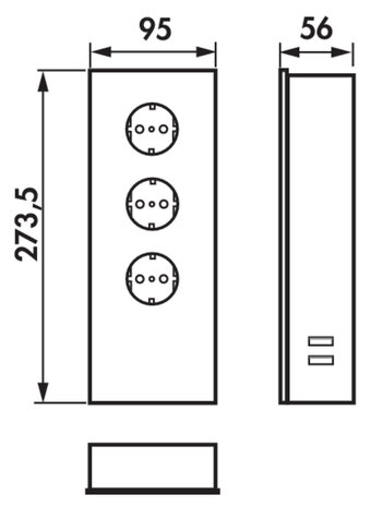 Mira Glas - USB stopcontactelement wit