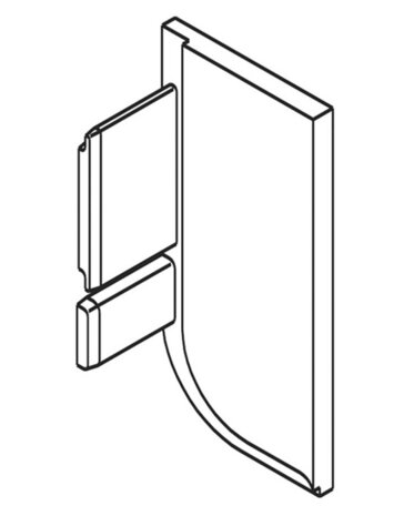 Eindkap rechts L-profiel zwart
