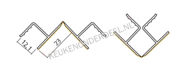 Hoekverbinder voor plint 12mm RVS-look