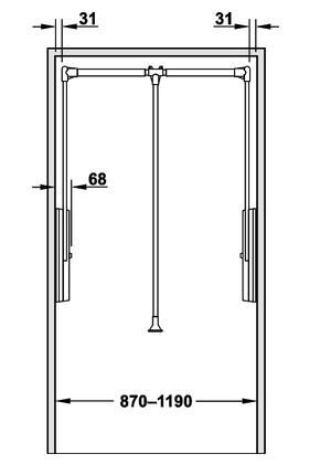 Garderobelift Pro 870-1190mm (15kg)