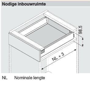 Antaro set lade M, wit, diepte 600mm, 65kg