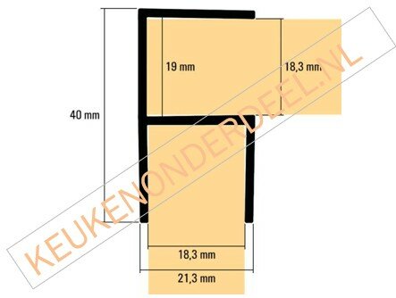 Hoekverbinder voor plint 18mm