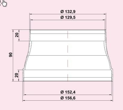 COMPAIR&reg; FLOW RDZ 125/150 reduceerstuk