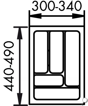 STOREX bestekindeling voor kast 400mm