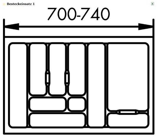 STOREX bestekindeling voor kast 800mm