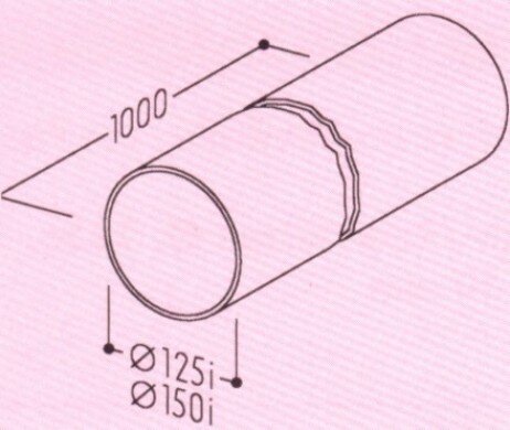 COMPAIR&reg; Flow 125 luchtafvoerbuis 500mm (rond)