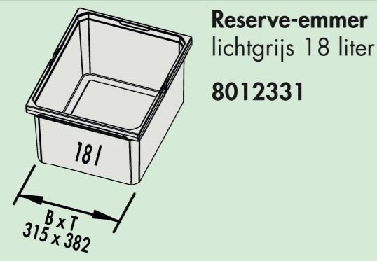 Cox&reg; Box 1T en 2T, 18 Liter, hoogte 216mm